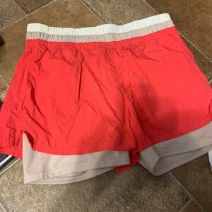 Reebok Red and Beige Men Shorts